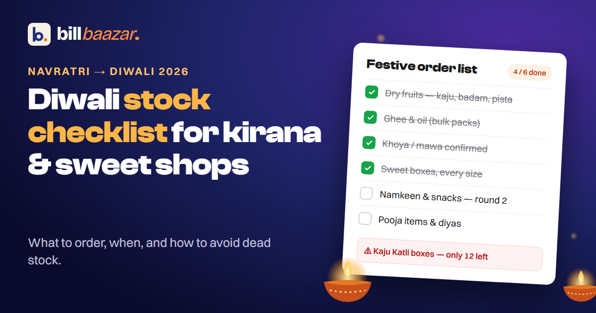 Diwali Stock Checklist for Kirana and Sweet Shops
